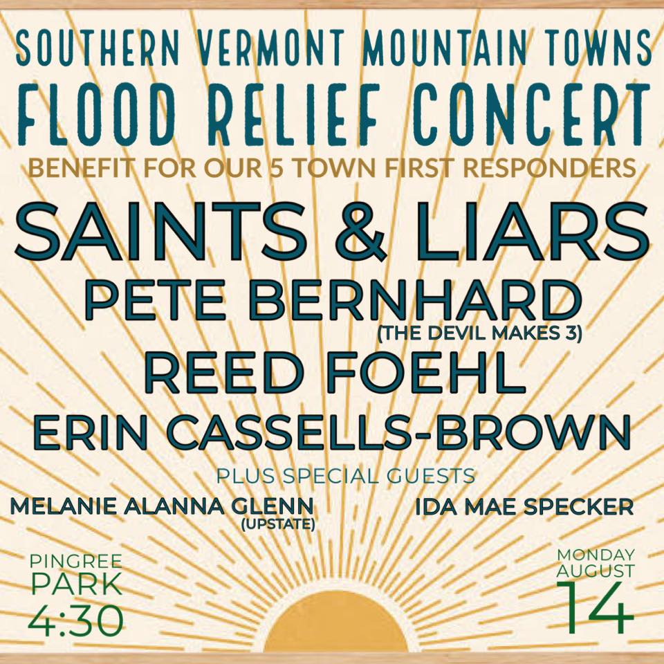 Vermont Flood Relief Concert feat. Saints & Liars 102.7 WEQXFM The